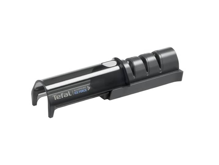 Tefal Ice Force Messerschärfer, 3-Schritte-Schleifprozess, nachschärfen + ausbessern, gut für Edelstahlmesser, platzsparende Aufbewahrung, japanische Keramikschleifscheibe, Schwarz, K26505