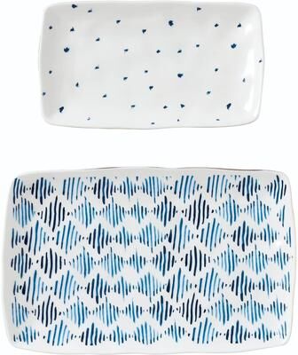 Lenox Blue Bay 2-Piece Nesting Platter Set Blue