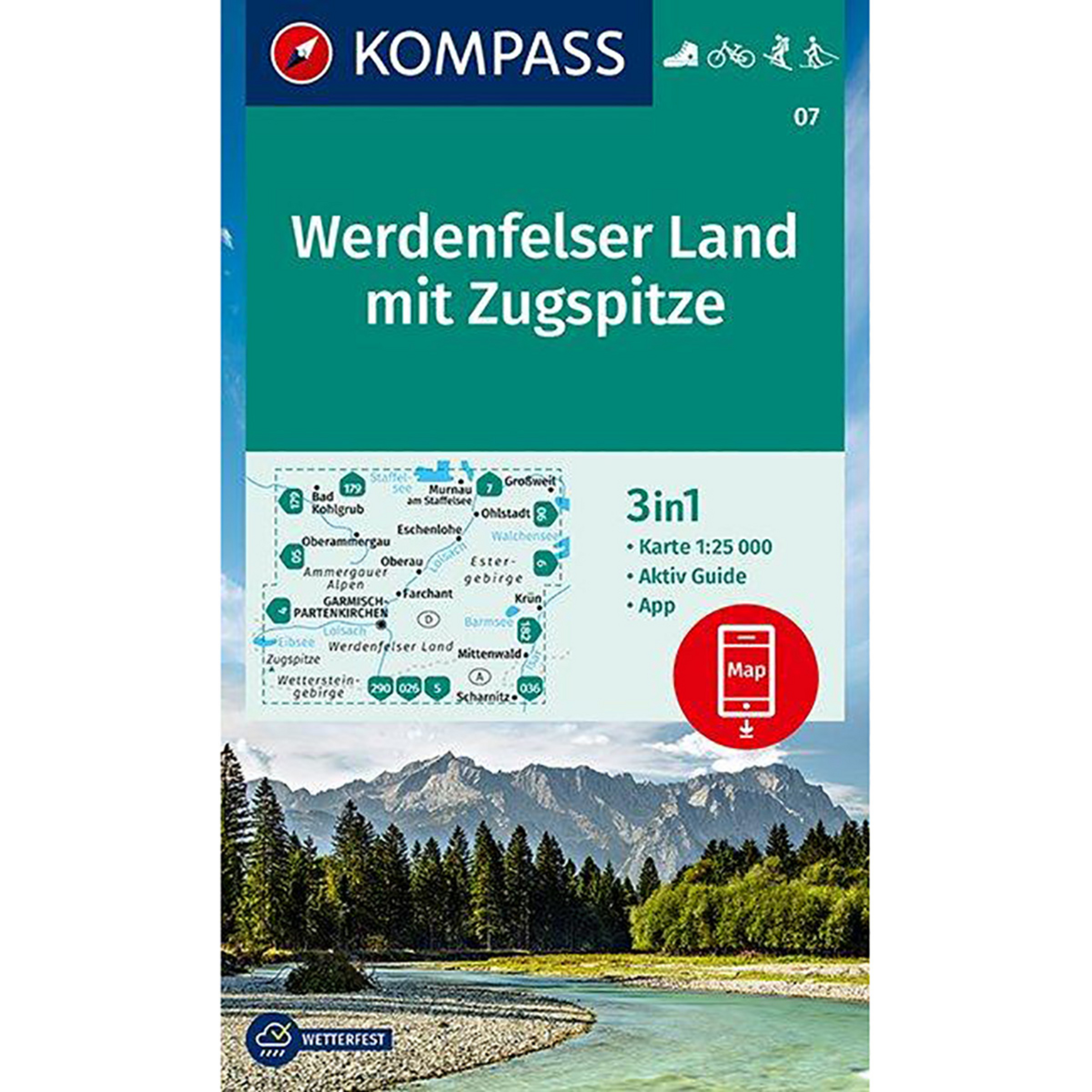 Kompass Verlag WK 07 Werdenfelser Land mit Zugspitze Topografische Karten