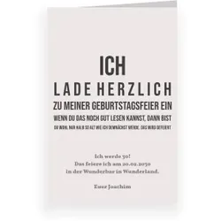 Einladungskarte 30. Geburtstag: Sehtest in Creme