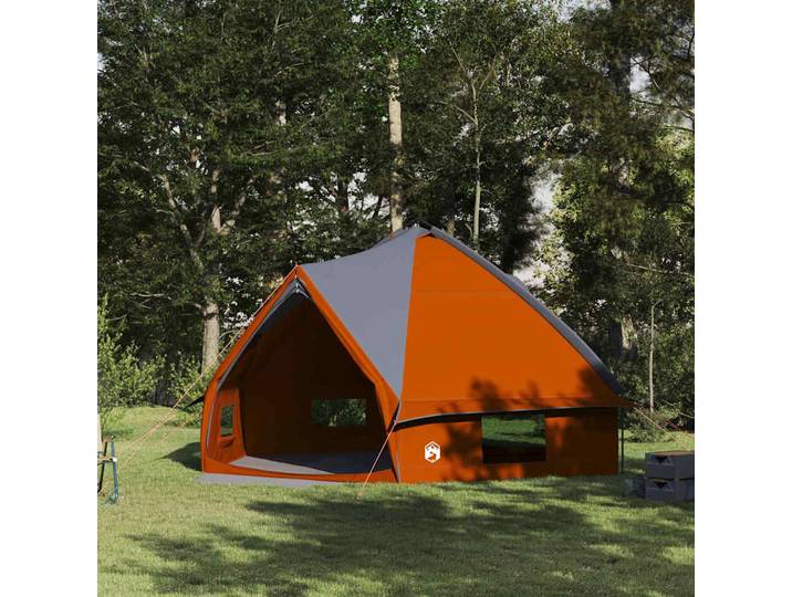 vidaXL Teepee Zelt für 10 Personen 10 Personen Grau und Orange