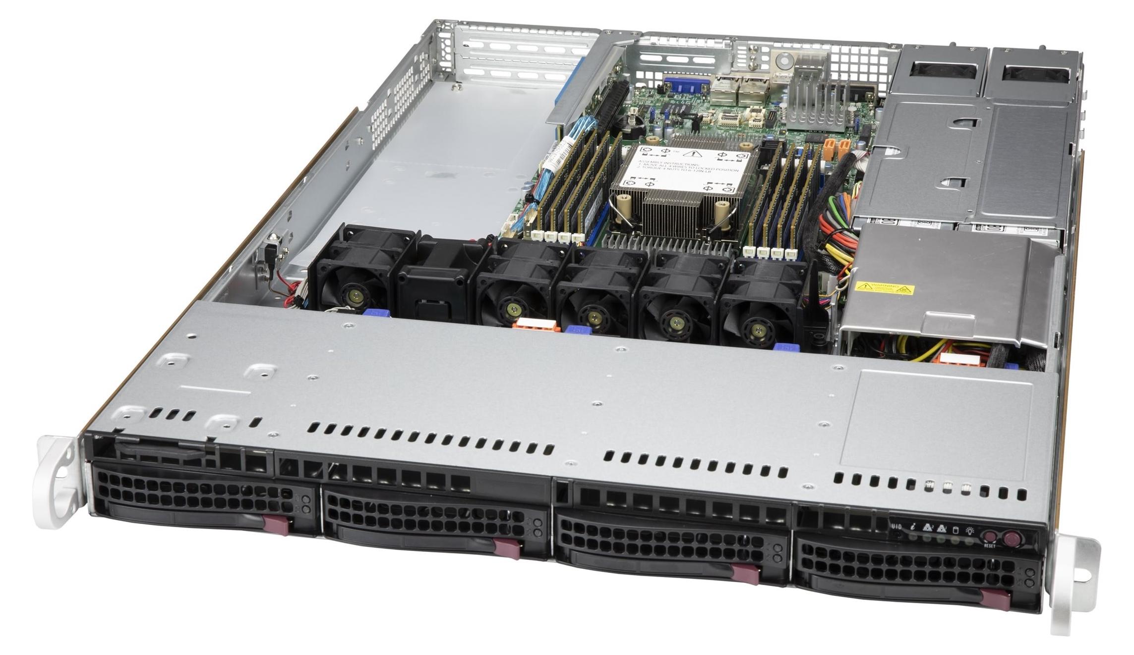 Supermicro CSE-815TQC4-R504WB3, Intel/AMD, Rack (1U), Schwarz, Ventilatorausfall, HDD, LAN, Leistung, System, 4 Lüfter, 4 cm
