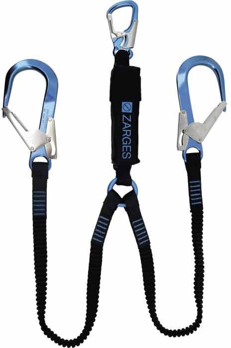 Zarges Fall Protection doppeltes Verbindungsmittel Axic-Y Karabiner Gerüsthaken Aluminium Gerüsthaken Snap hook