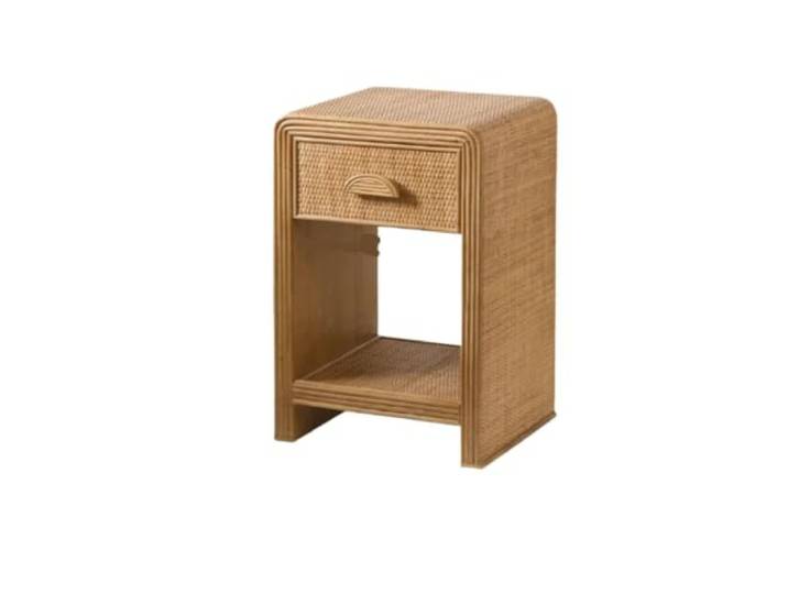 DASJKDI Nachttisch aus geflochtenem Rattan mit Schublade Geringer Platzbedarf