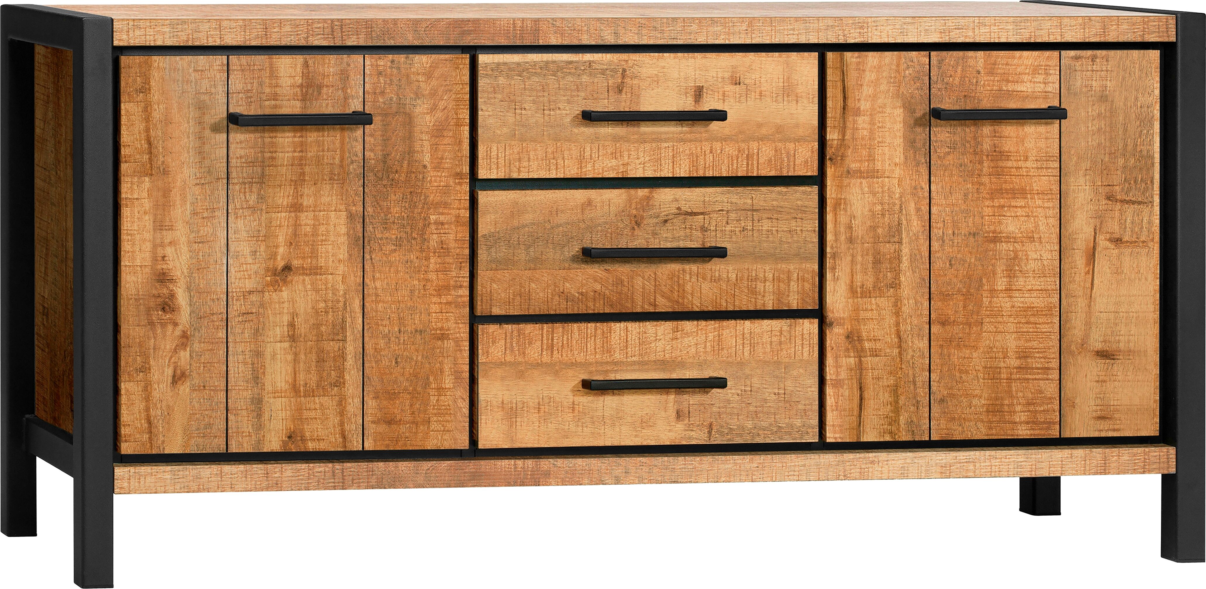 Sideboard OMG DESIGN "Ocean", gelb (mango), B:180cm H:80cm T:48cm, Melamin, Sideboards, Sideboard, mit Soft-Close, in zwei Breiten