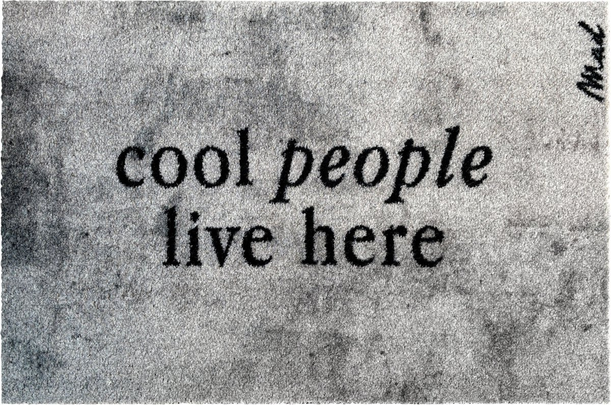 Mad About Mats Bettie Deurmat Cool People Live Here Breedte: 50 cm, Lengte: 75 cm