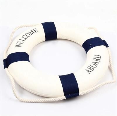 Uplift Essentials Mediterranean Decorative Lifebuoy Red & Blue Creative Lifebuoy Hanging Ornament For Home & Living Room Decor blue D