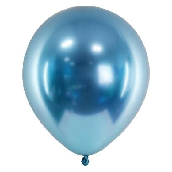 Partydeco Mini-Spiegel-Effekt-Ballons Blau - 50 Stk. (50x) (CHB1-5-001-50)