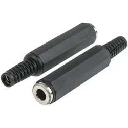 RS PRO Klinken-Buchse 6,35 mm Gerade, 3-polig Stereo Kabelmontage, Audio Stecker, Schwarz