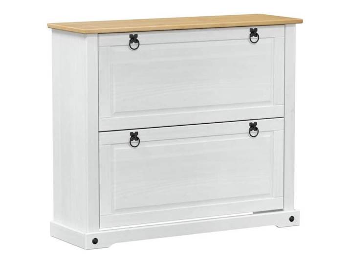 Cabinet à chaussures(bonne ventilation) - Meuble d Entrée Couloir - Corona Blanc 99x32x85 cm Pin massif xxr71m
