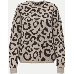 Pulover Jade mit Animalprint Beige M