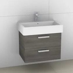 Artiqua 411 Waschtischunterschrank für Vero 045470 Graphit Struktur quer, 411-WU2L-D26-7098-401 411-WU2L-D26-7098-401