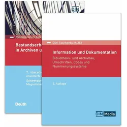 Bestandserhaltung und Dokumentation in Archiven und Bibliotheken, Fachbücher von Anna Haberditzl, Thorsten Allscher, DIN e.V.