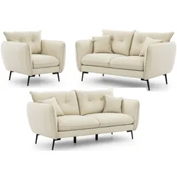 SITZGARNITUR 3+2+1 Nordloft Beige Samt