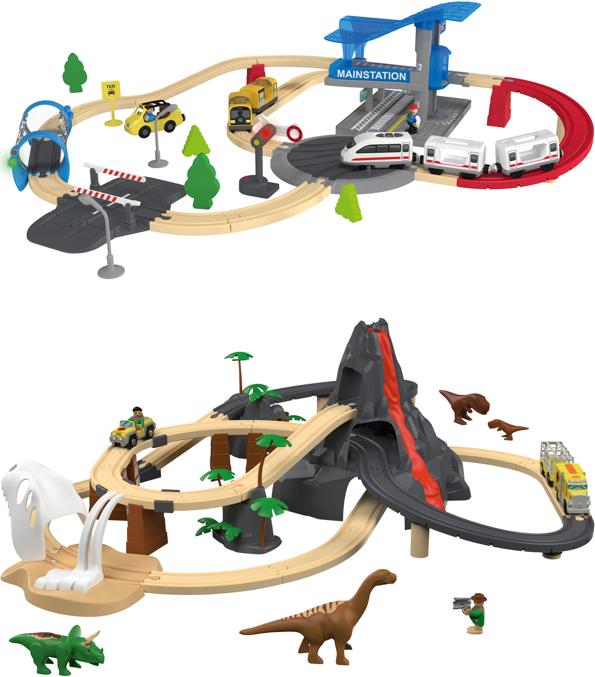 PLAYTIVE Eisenbahn-Set City-Express  Dinoland, für viele kreative Aufbauvarianten