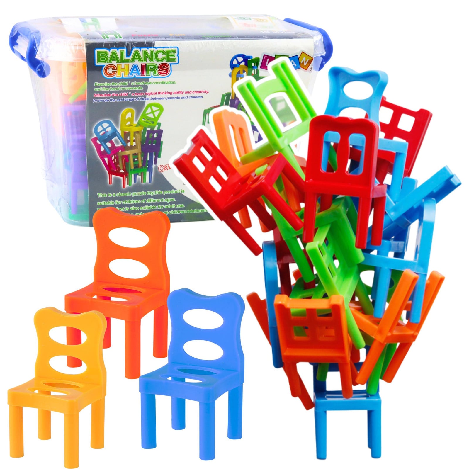 Lean Toys Valbalansstoelen Arcadespel 48-delig Kleurrijk