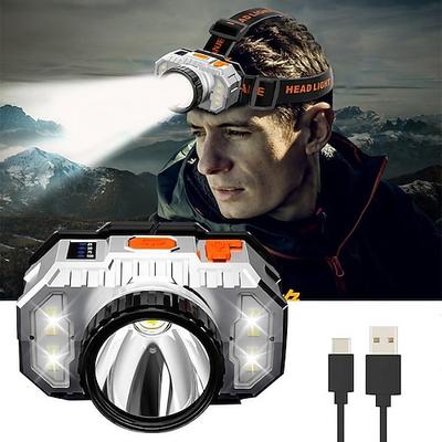 grenzüberschreitende mini kleine scheinwerfer im freien nacht fischen bergmann lampe led kopf-taschenlampe wasserdichte usb wiederaufladbare starke licht scheinwerfer