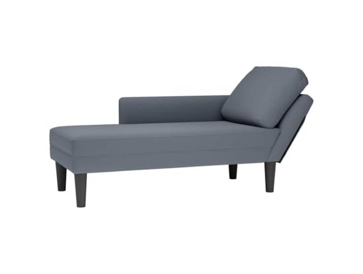 NLQMSU Langer Sessel, dunkelgrau, Velours, mit Kissen und Armlehne, rechts Weicher Samt, hochelastischer Schaumstoff, Lendenkissen, rechte Armlehne, Wohnzimmer, Schlafzimmer, Büro