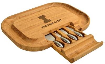 Picnic at Ascot NCAA Illinois University Fighting Illini Bamboo Cheese & Charcuterie Board