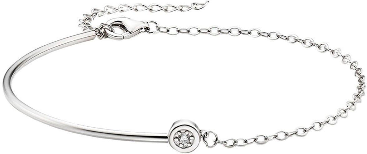 Armband "Schmuck Geschenk Armband mit Zirkonia", silber (silberfarben, kristallweiß, kristallweiß), ANISTON JEWELRY & WATCHES, Armbänder, Damen, 25cm, Silber 925 (Sterlingsilber), Armband, mit Zirkonia (synth.)
