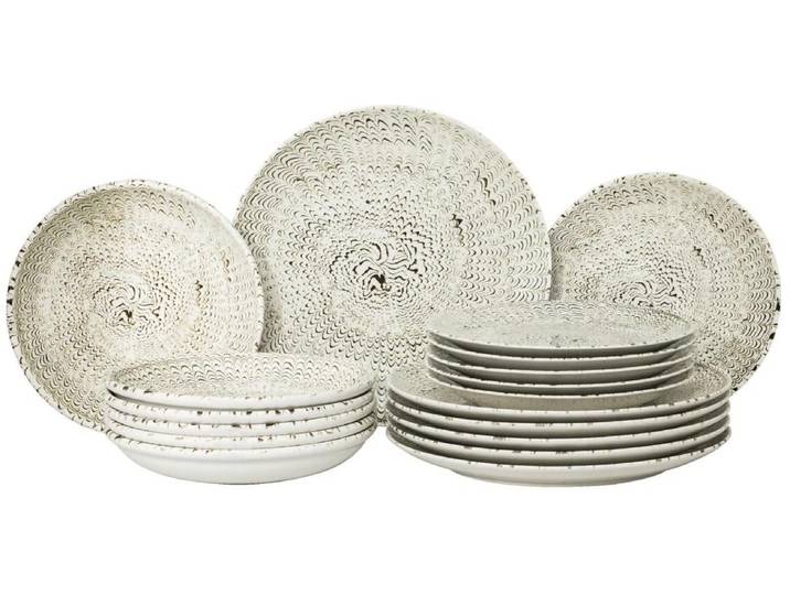 Kombiservice THOMAS PORZELLAN Sandora Lightbeige Set 18-tlg. Porzellan , weiss (beige), 18, Porzellan, Geschirr-Sets, Kombiservice