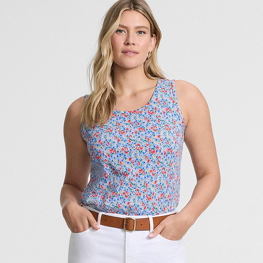 Baumwoll-Top für Damen in Petite-Größe, Damen, size: petite, Blau, Baumwolle, by Lands' End