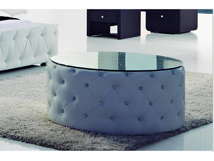 Xlmoebel Couchtisch Runder Chesterfield-Design Tisch in edler Optik (Couchtisch), Hergestellt in Europa