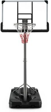 Costway Basketball Hoop with 5.4-6.6FT Adjustable Height and 50 Inch Backboard-Black