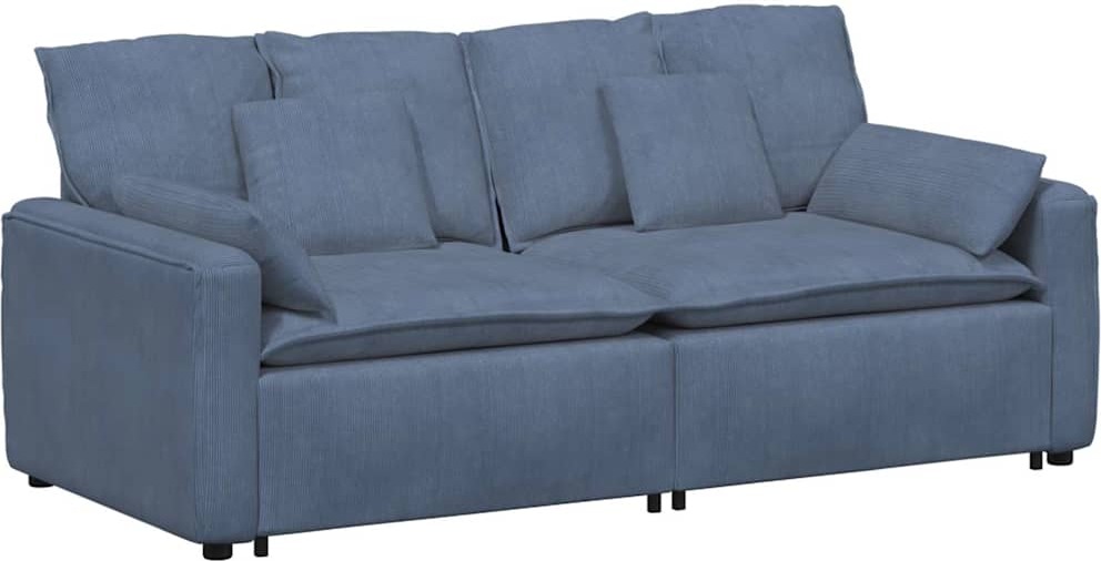 Modulares Sofa mit Kissen Blau