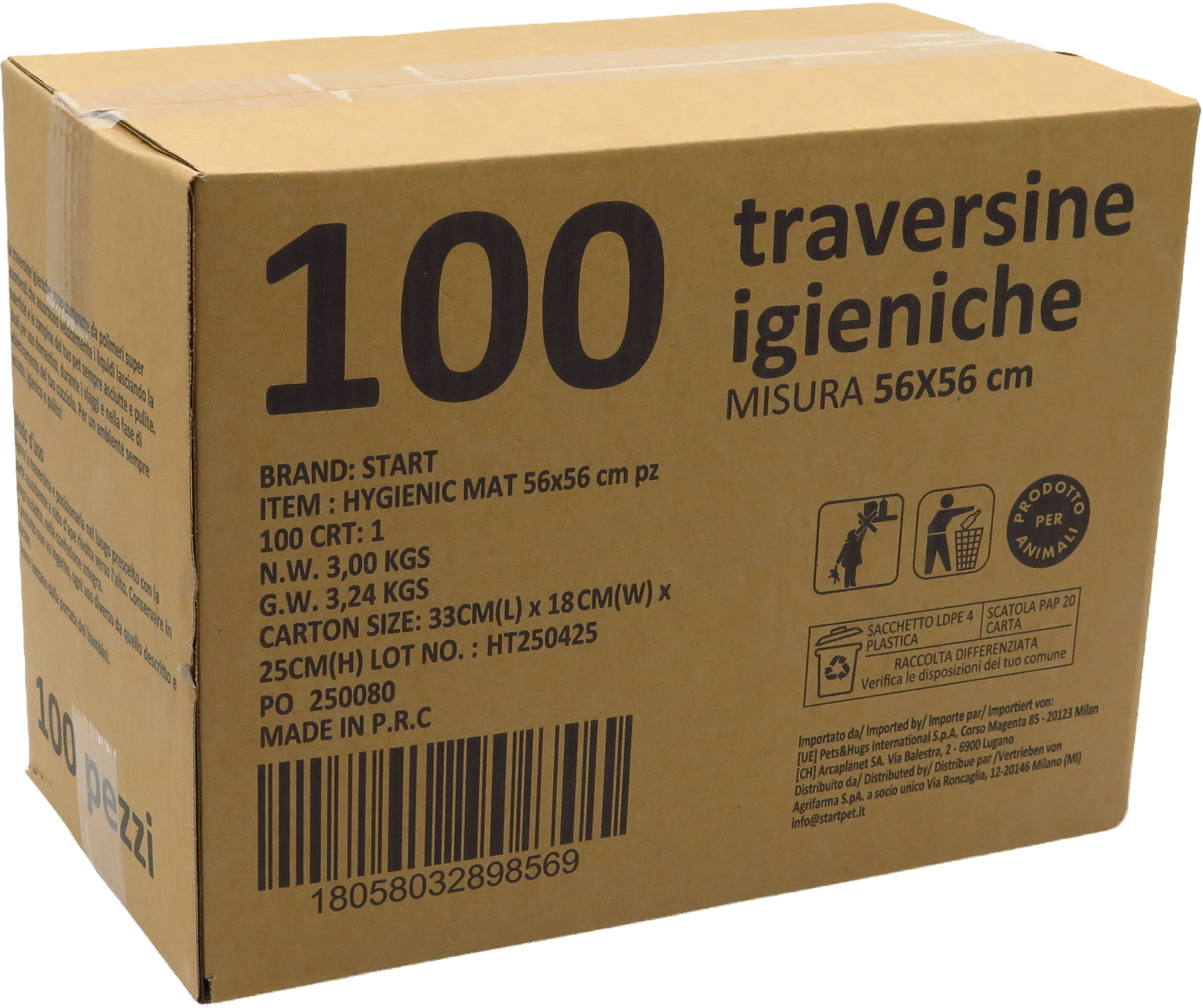 Start Tappetini Igienici Assorbenti per Cane 56x56cm KIT 200PZ