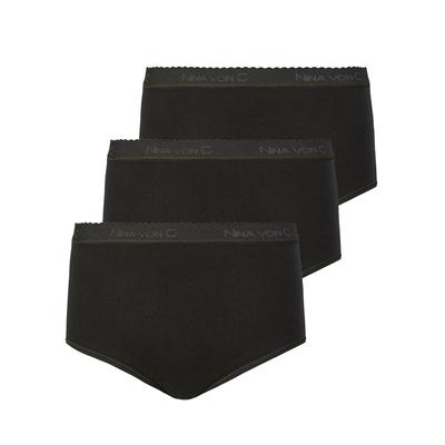 Taillenslip NINA VON C. "3er Pack Damen Taillenslip Slipboutique", Damen, Gr. 42, schwarz, Obermaterial: 100% Baumwolle CO., Unterhosen Taillenslip