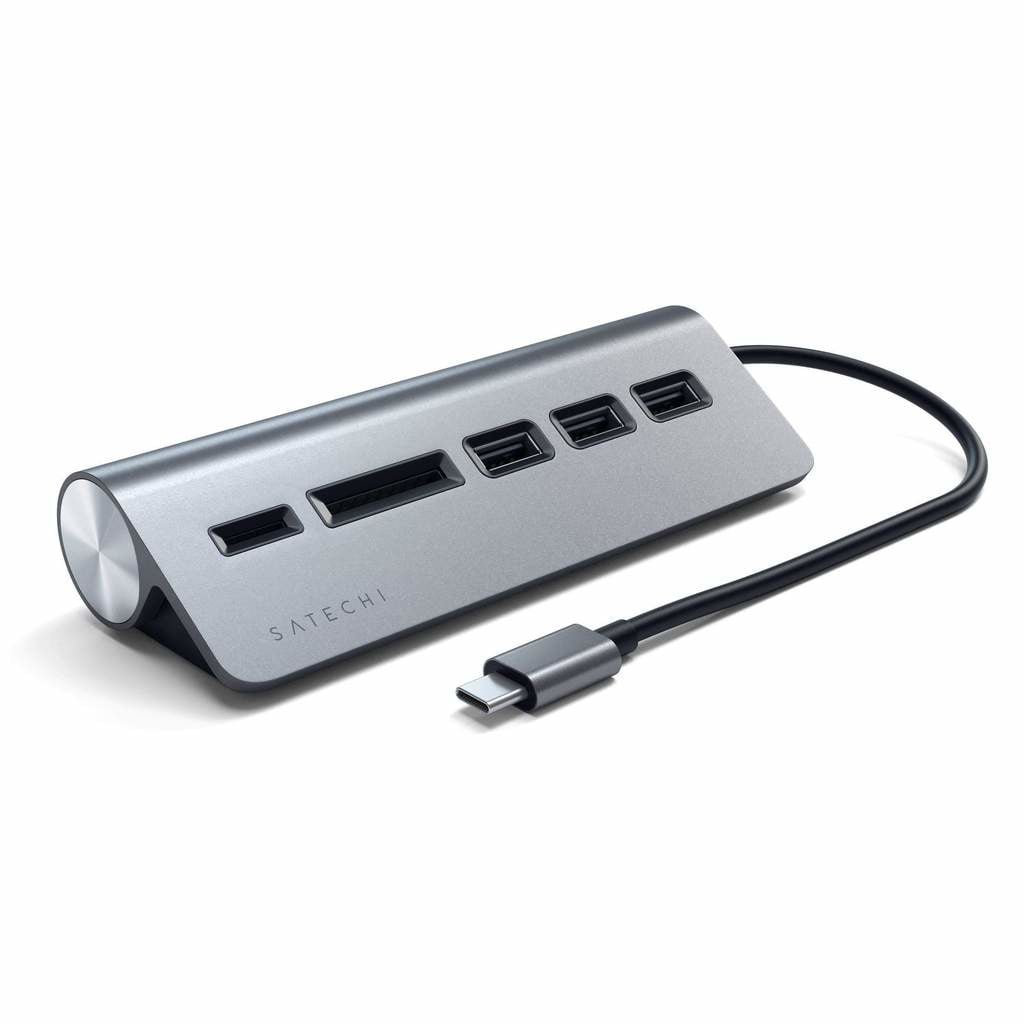 Satechi Type-C Aluminium USB-hub en kaartlezer, Space Grey, USB-C