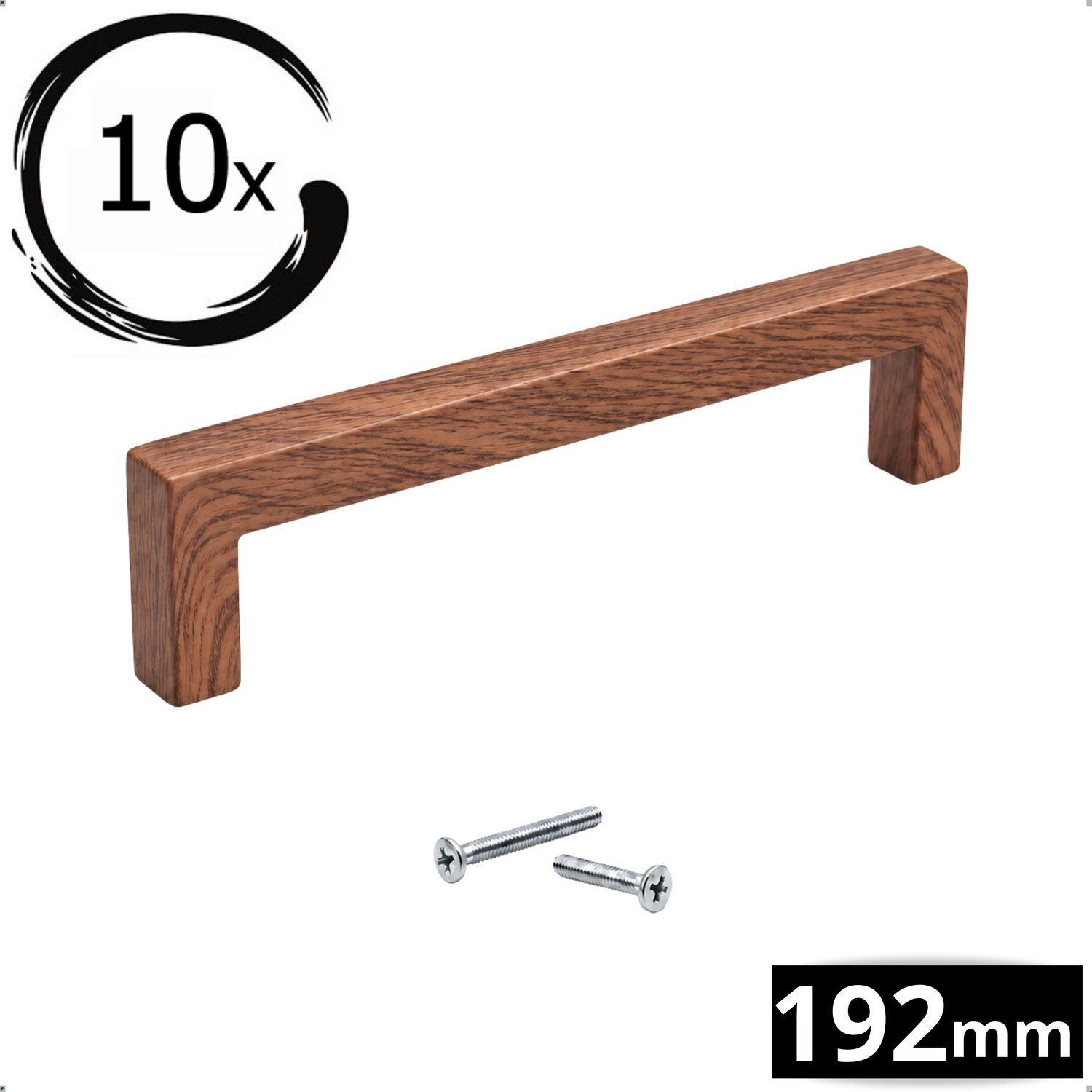 10x Handgreep Cedar 192mm Walnoot Houtlook door MJM