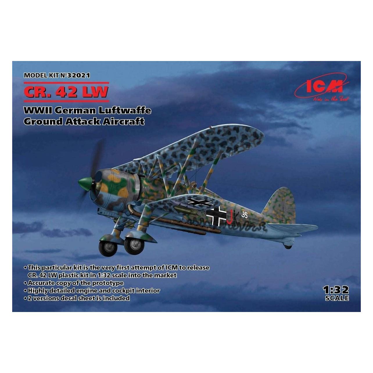 ICM CR. 42 LW, WWII German Luftwaffe Ground Attack Aircraft (32021)