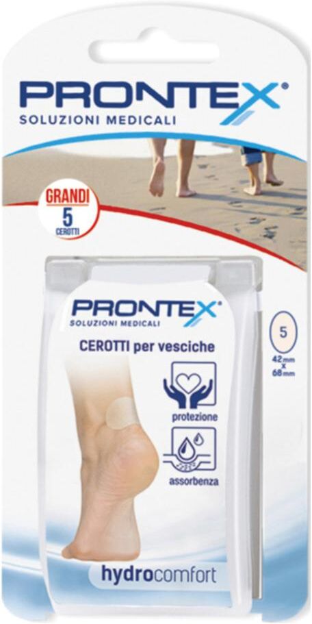 SAFETY SpA Prontex Hydrocomfort Grande Cerotti Protettivi Vesciche Escoriazioni, 5 Pezzi - Cerotti protettivi per vesciche ed escoriazioni
