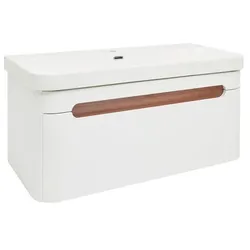 SAT Fusion Waschtisch mit Unterschrank 97,5x43x45 cm weiß matt SATFUSION100WMW