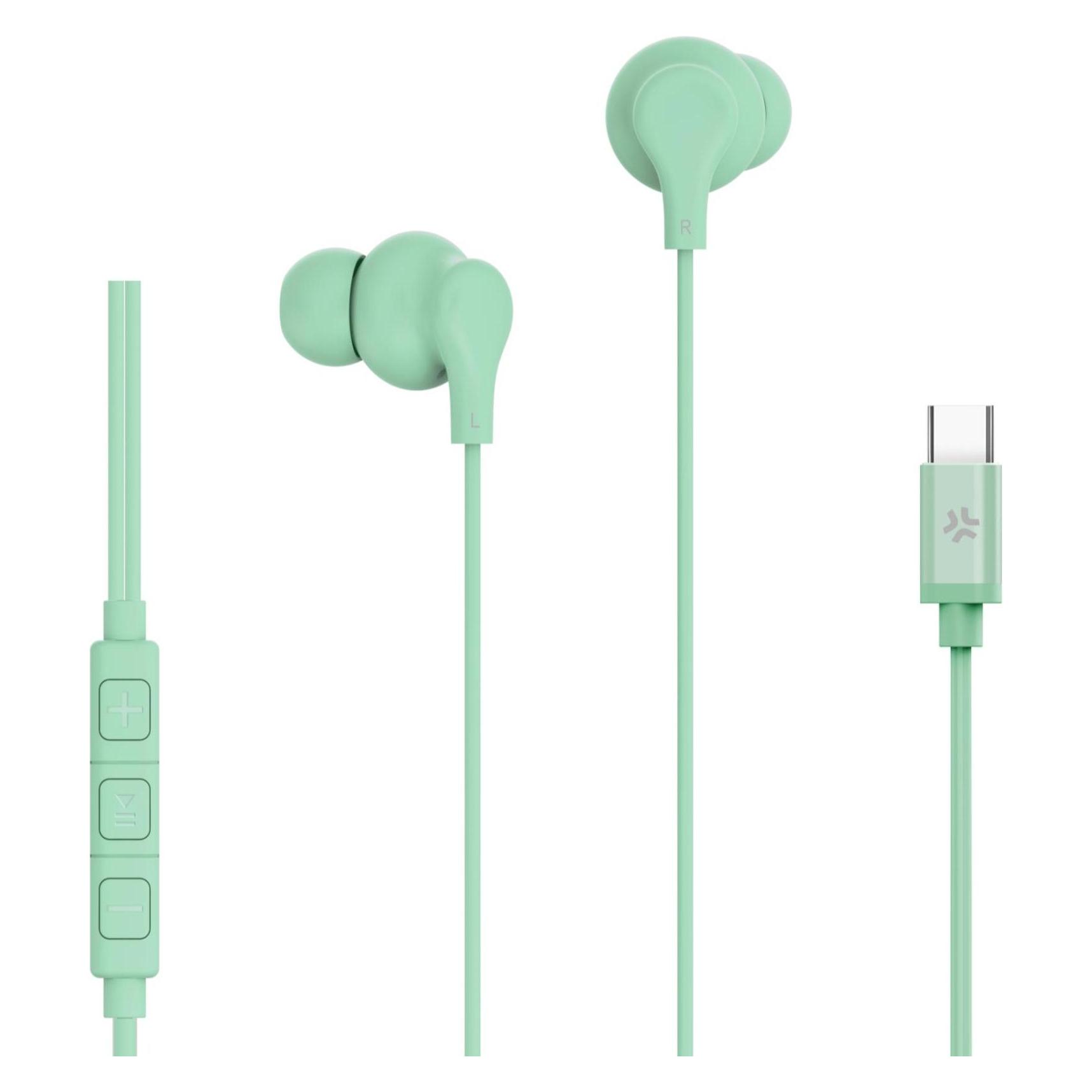 Celly USB-C Stereo Wired Earphones (Keine Geräuschunterdrückung, Kabelgebunden) (UP1600TYPECGN)