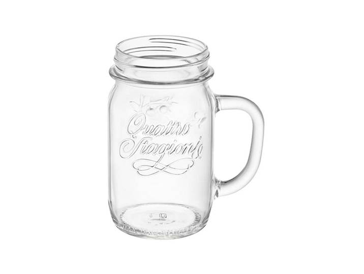 Thermotasse BORMIOLI ROCCO Trinkkrug Drinking , transparent, H:13,5cm, Glas, Trinkgefässe, Thermotasse