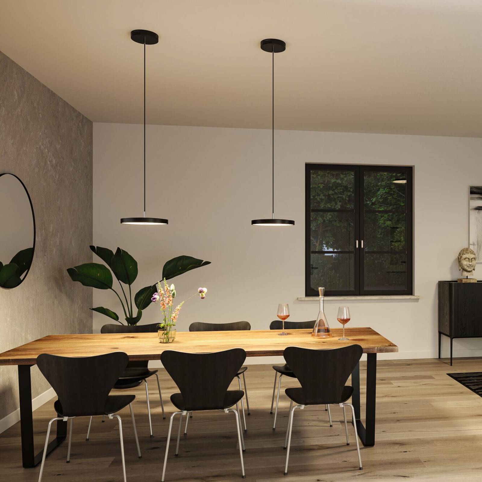 Paulmann Smart Pendant Light Hildor, dimmable, Black, Living / Dining Room, metal, Modern