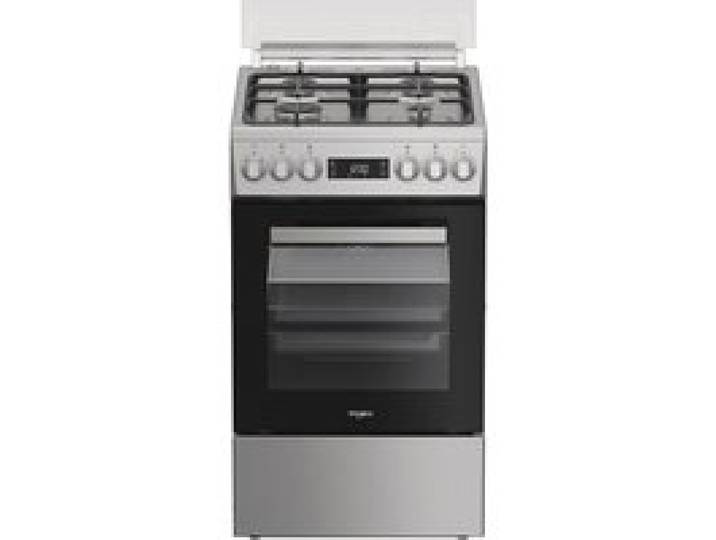 Cuisinière à gaz pose libre acier inoxydable - WHIRLPOOL - Four électrique - 60 L - 9 modes de cuisson - Gril électrique