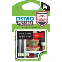 DYMO D1 1978366 - DYMO D1 Vinylband 12 mm, weiß/rot