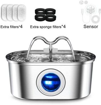 Uplift Treasures 3.2L Stainless Steel Automatic Pet Water Fountain 4 Chip sensor A