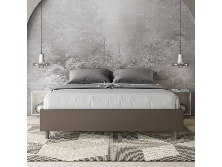 Lit double Azelia - MARQUE - 160x210 cm - Marron - Contemporain - Avec tiroirs