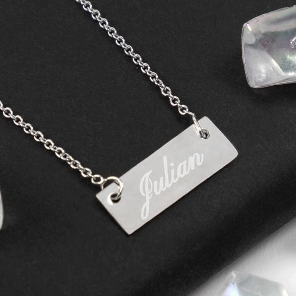 Ocadeau Collier plaque texte gravé