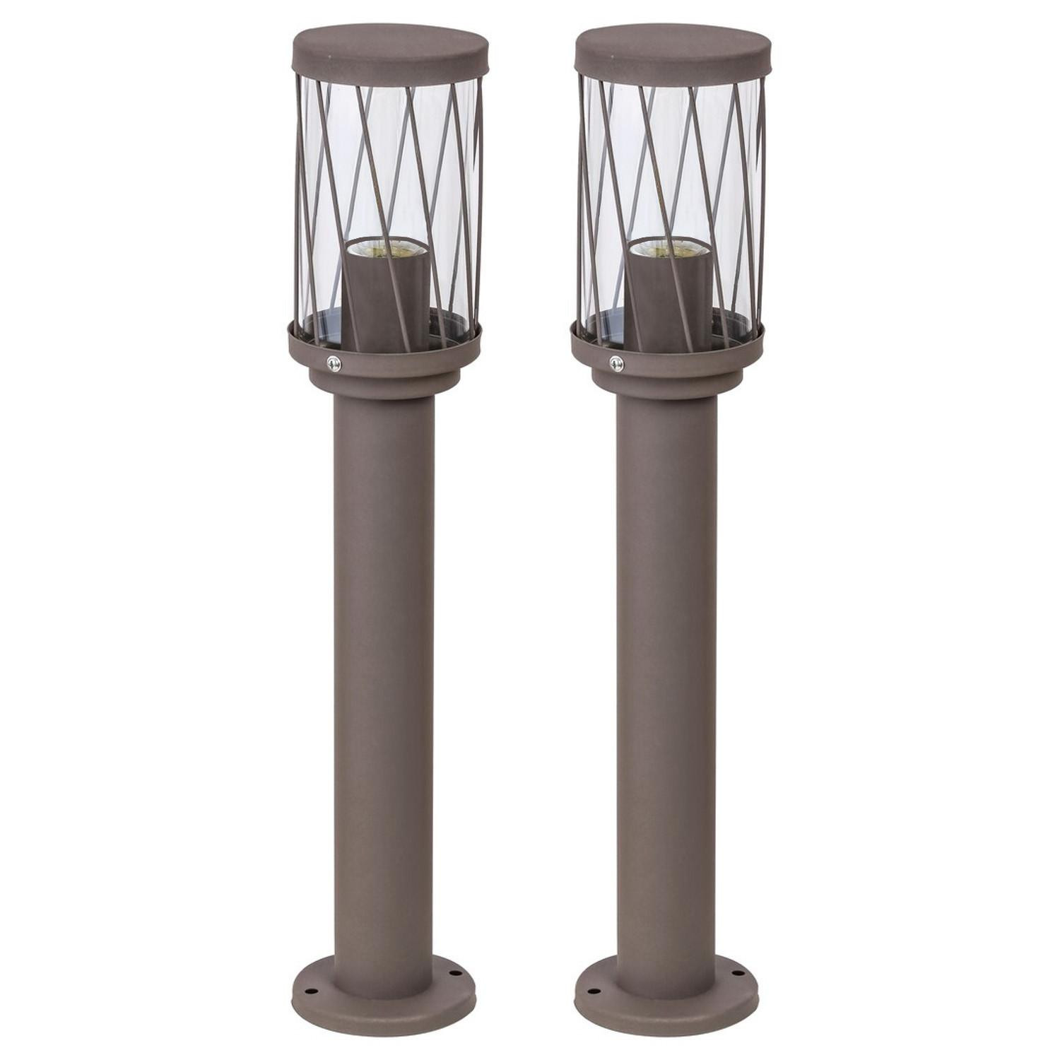 Set van 2 Rabalux Budapest tuinfakkels, bruin, IP44, E27-fitting, max. 40W