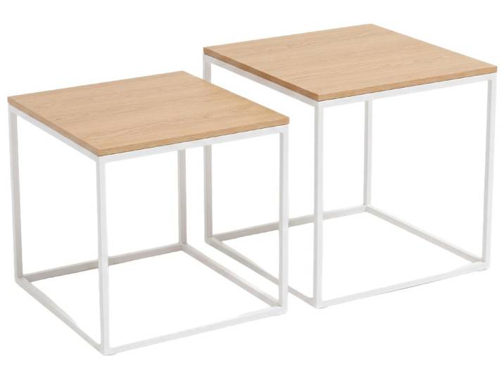 Set aus zwei quadratischen Couchtischen mit unterschiedlichen Größen, 50 × 50 × 50,5 cm.