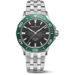 Maurice Lacroix PONTOS S SOLAR 42mm, Quartz, Edelstahlarmband, Schwarz Herrenuhr PT1008-SSL52-330-1