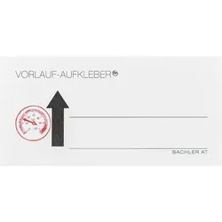 Hinweisplakette Vorlauf, 100 x 50 mm, 25 Stück
