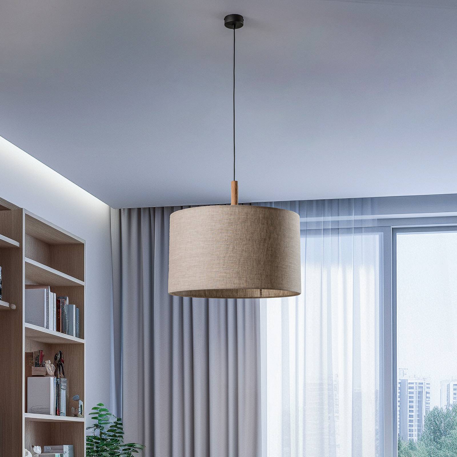 Deva Nature pendant light, 1-bulb, textile shade TK Lighting, dimmable, Living / Dining Room, Textile / fabric / silk, Scandinavian, Ceiling Light