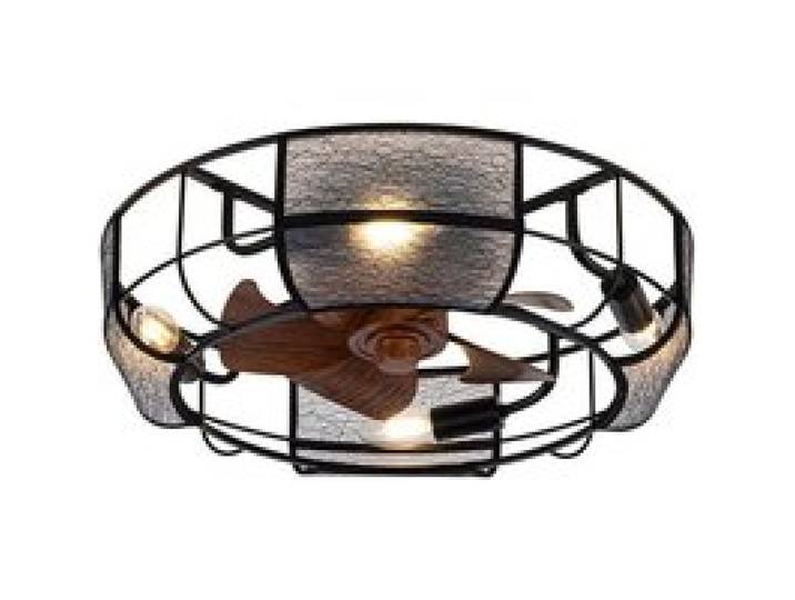 Ventilateur de Plafond Vintage Noir avec Lumière LED Télécommande 6 Vitesses Mode Réversible Silencieux Style Industriel